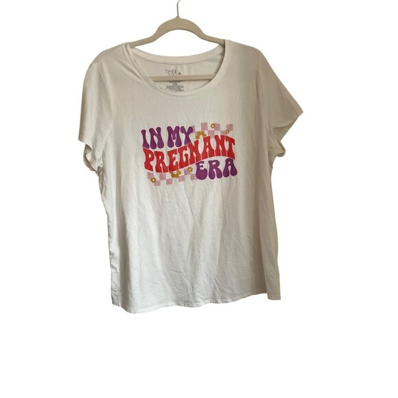In My Pregnant Era Graphic Maternity T-Shirt XL By Time And Tru Cotton Blend - Picture 2 of 5